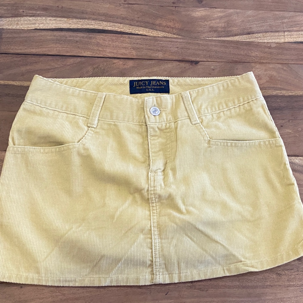 Juicy Couture Yellow Corduroy Skirt
